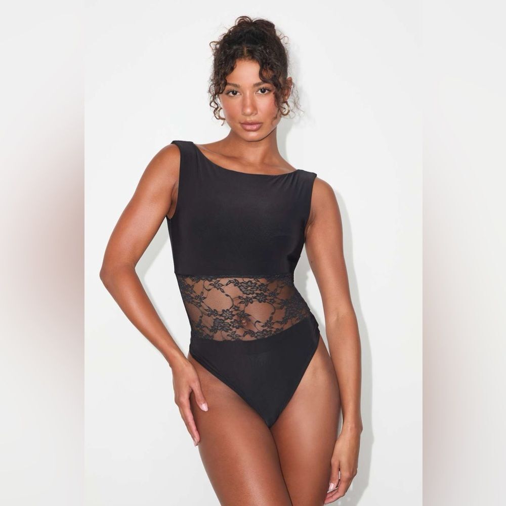 Lulus Black Lace Waist Bodysuit – Size Small - NWT - Picture 3 of 8